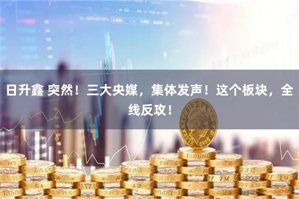 日升鑫 突然！三大央媒，集体发声！这个板块，全线反攻！